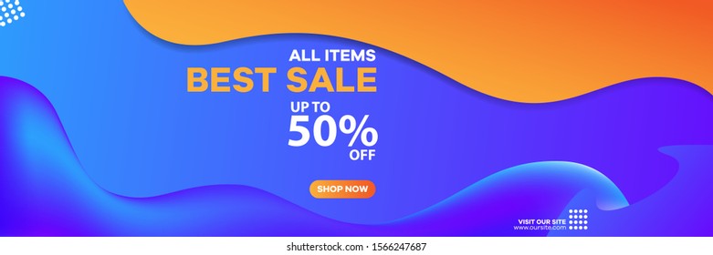 Best sale banner promotion design template. Sale and discounts