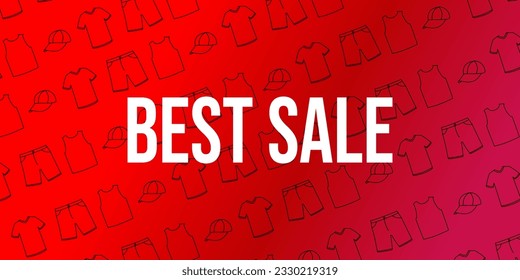 Best sale. Banner for web, e-commerce or social media. Red gradient background. Bebas Neue Bold typography
