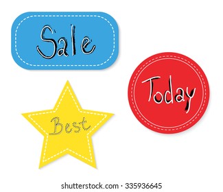 best sale color icons with brushed text vector