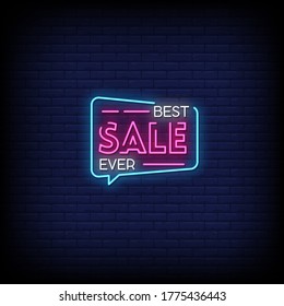 Best Sale Ever Neon Signs Style Text Vector