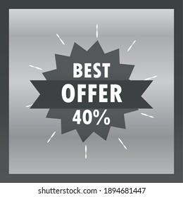 best sale offer discount percent message sticker design vector illustration