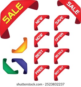 Best for sale sticker, price tag, quality mark, Red postage stamps, A collection of different colored star stickers, Realistic red price tags collection, Special offer or shopping discount label.