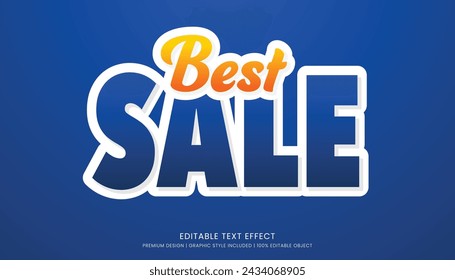 best sale text effect template with minimalist style and bold font concept use for brand advertising