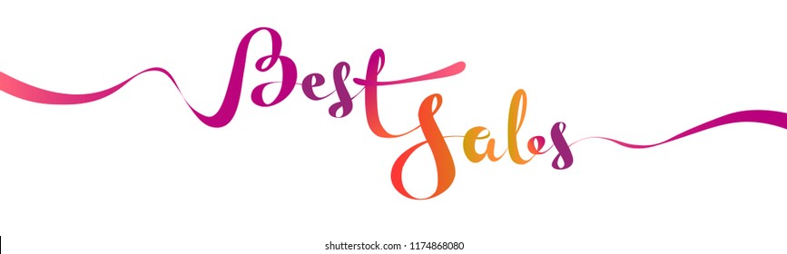   Best Sales gradient lettering design for your promotion banners. Vector illustration isolated on white