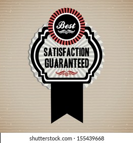 best satisfaction  design over dotted background vector illustration   