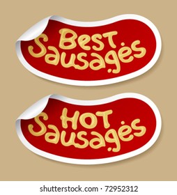 Best sausages stickers set.