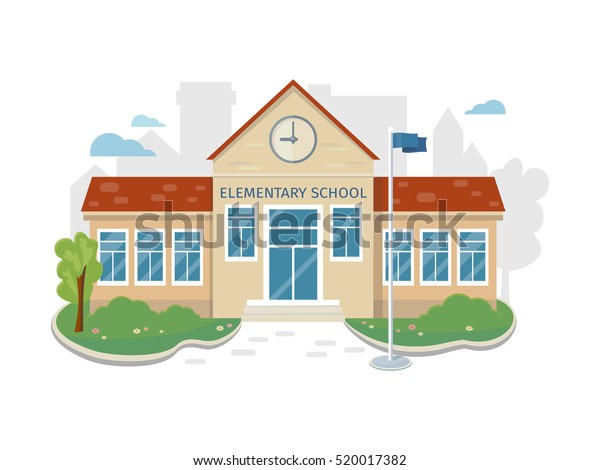 Best School Building Vector Illustration Flat Stock Vector (royalty 