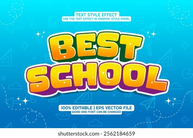 Best School Editable Text Effect 3d Cartoon Style