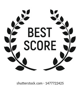 Best score award icon. Simple illustration of best score award vector icon for web design isolated on white background
