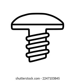 The best Screw outline icon, screw head binding. Vector illustration of Metal Construction Hardware in trendy style. Such as bolts, nuts, screws, lock washer, roofing screw.  Editable eps file.