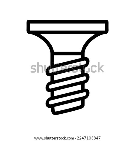 The best Screw outline icon, screw head bugle. Vector illustration of Metal Construction Hardware in trendy style. Such as bolts, nuts, screws, lock washer, pvc dowel, roofing screw. Editable eps file