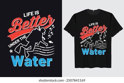 Best scuba diving t shirt design retro vintage Scuba Diving quotes design, vector, illustration,