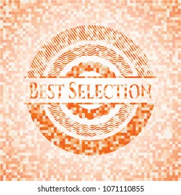  Best Selection abstract emblem, orange mosaic background