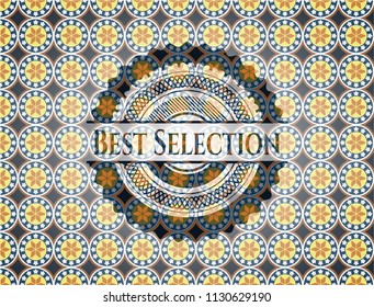Best Selection arabic badge background. Arabesque decoration.