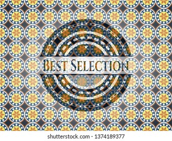 Best Selection arabic style emblem. Arabesque decoration.