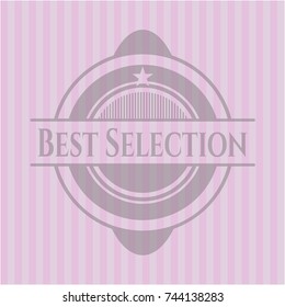 Best Selection badge with pink background