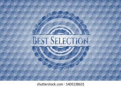 Best Selection blue polygonal badge. Vector Illustration. Detailed.