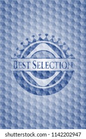 Best Selection blue polygonal emblem.