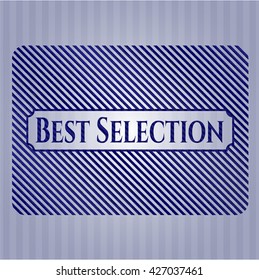 Best Selection emblem with jean background