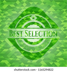 Best Selection green emblem with mosaic ecological style background