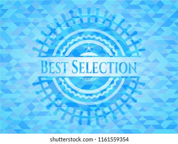 Best Selection light blue emblem. Mosaic background