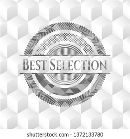 Best Selection realistic grey emblem with geometric cube white background
