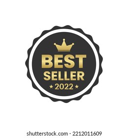 Vector de etiquetas Best Seller 2022 o Vector de logotipos Best Seller 2022 Aislado. Para obtener las mejores etiquetas o logotipos en 2022. Adecuado para etiquetas o sellos de productos como ventas más vendidas en 2022.