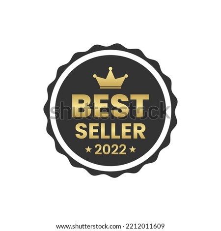 Best Seller 2022 Label Vector or Best Seller 2022 Logo Vector Isolated. For best selling labels or logos in 2022. Suitable for labels or stamps on products as best selling sales in 2022.