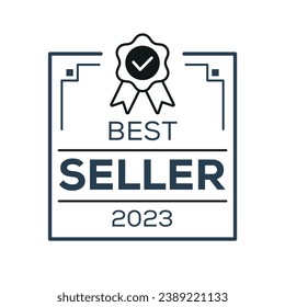 (Best Seller 2023) certificated badge, vector illustration.