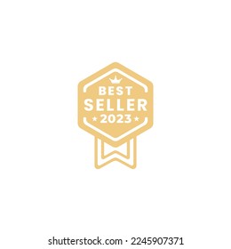 Vector de etiquetas Best Seller 2023 o Exclusive Best Seller 2023. El elegante diseño de la etiqueta de 2023 best seller para el producto de buena venta. Esta etiqueta del mejor vendedor de 2023 está diseñada para ser sencilla y elegante