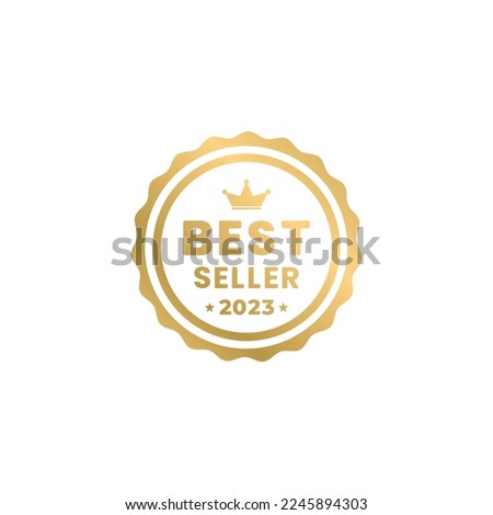 Best Seller 2023 or Gold Best Seller 2023 Label Vector. Preferred designs for best selling labels on products. As a logo for good selling with gold color design. Best Seller 2023 Vector.