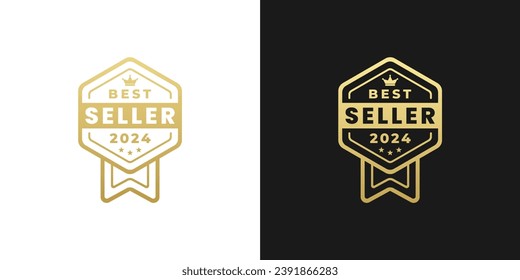 Best Seller 2024 Logo-Produkt isoliert Vektorgrafik. Bester Verkäufer 2024 Logo-Vektor für Produkt, Print-Design, Apps, Websites und mehr über das beste Verkäufer-Produkt.