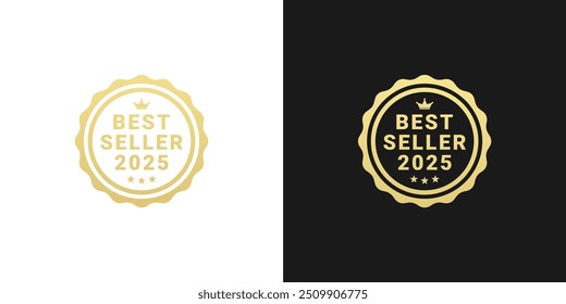 Best Seller 2025 Label or Best Seller 2025 Stamp Isolated Vector. Best seller 2025 label vector for product, print design, apps, websites, and more about best seller product.