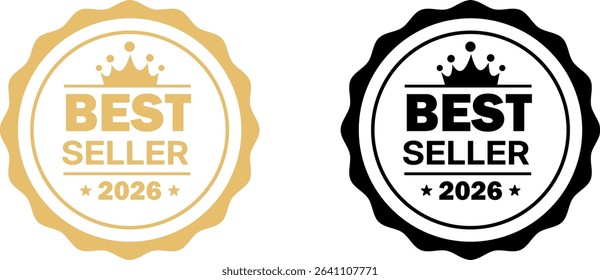 Best seller 2026 award badge in gold and black