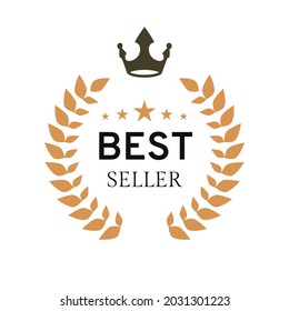 Best seller badge crown rice stars logo