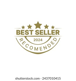 best seller badge design with gold color. vector illustration