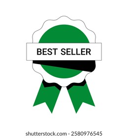 Best Seller Badge In Flat Vector Illustration Symbolizing Popularity, High Demand, And Top Rated Products, Isolated On White Background