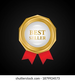 Best seller badge. Best seller golden label.