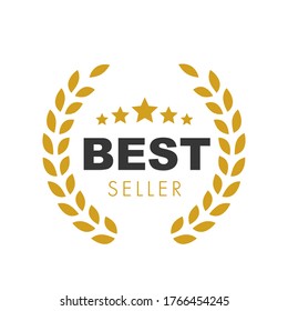 Best seller badge logo design on white. Stock vector