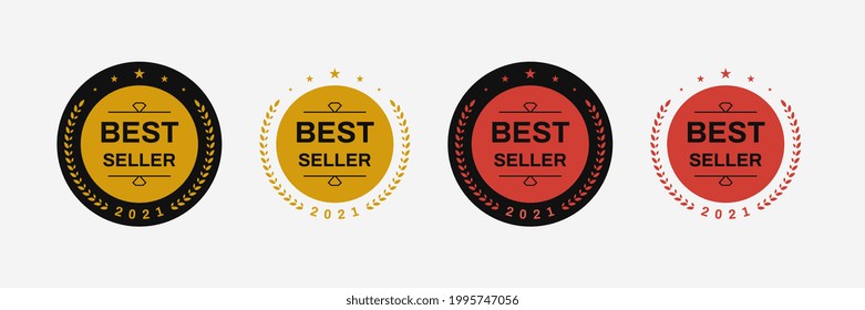 Best seller badge logo design. Best seller vector isolated icon emblem template