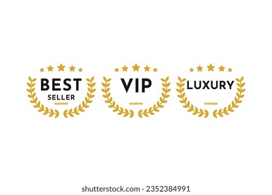 Best seller badge logo design template, vip logo design and luxury logo design template