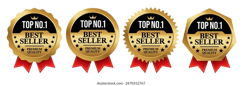 Best seller badge logo design. Best seller sticker label. 100% Satisfaction Guaranteed. Vector Illustration.