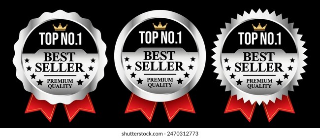 Best seller badge logo design. Best seller sticker label. 100% Satisfaction Guaranteed. Vector Illustration.