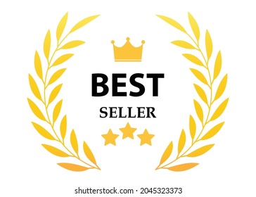 Best seller badge logo design.Vector illustration isolated on white background.Eps 10.