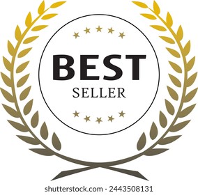 Diseño moderno del vector del logotipo de la insignia del mejor vendedor