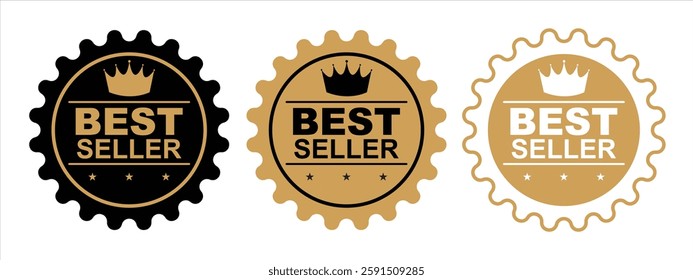 Best Seller Badge Set in Black and Gold