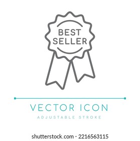 Best Seller Badge Vector Line Icon