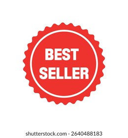 Best Seller Badge Vector Red Badge on White Background