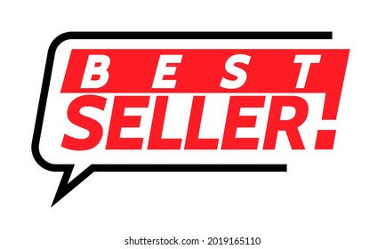 Best seller. Banner, Button Speech bubbles with dialog words Thinking and speaking clouds . Vector illustration.Theme color.