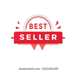 Signo de Anuncio de best seller colorido para publicidad o promoción.